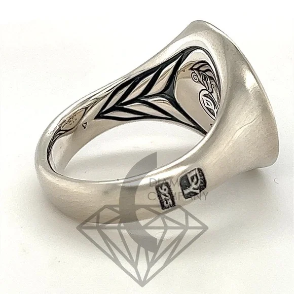 David Yurman PETRVS Lion Tag Coin Signet Men's Ring Size 5 Silver Brand New DY - Picture 8 of 10